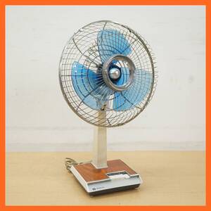 東ハ:【昭和レトロ家電】日立 デスクファン 卓上 扇風機 D-670 ブルー系 30CM DESK FAN レトロ扇風機 当時物 インテリア ★送料無料★