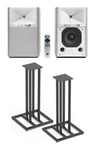 ★JBL 4305P WHITE ASPEN(ペア)/純正スタンド/JS-65付 パワード モニタースピーカー JBL4305PWHMJN★新品送料込