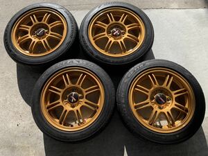 165/55R14 BS RE-71R 14 15年 4分山 RAYS KCDECOR A-Lap 14×6J センターキャップ付き 中古品 岐阜 可児 手渡し希望