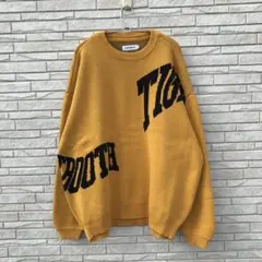 タイトブース　ニット　L　黄色　ACID LOGO KNIT SWEATER