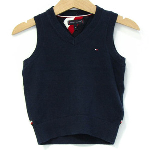 トミーヒルフィガー ベスト ジャケット アウター Vネックニット ベビー 男の子用 80サイズ ネイビー TOMMY HILFIGER