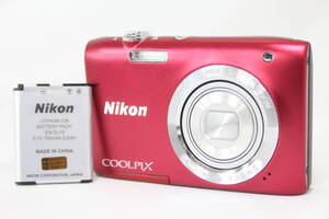 【返品保証】 ニコン Nikon Coolpix S2900 レッド 5x Wide バッテリー付き コンパクトデジタルカメラ v8336