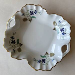 HAVILAND アビランド◆アンペラトリスユジェニー トレイ◆リモージュ◆すみれ柄◆ 金縁◆洋食器◆デザート フルーツ