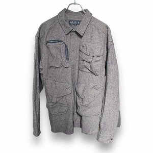 BAL MULTI POCKET SHIRT GLEN PLAID マルチポケットシャツ サイズ L グレー系 BAL-2025 バル 長袖シャツ