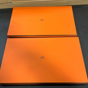 エルメス 空箱 HERMES 空き箱 BOX ボックス オレンジ インテリア リメイクに 2個 中古品