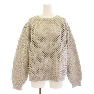 エリオポール heliopole EYELET CREW NECK ニット 長袖 クルーネック 38 M ミディアムグレー 14003021041HN /KU レディース