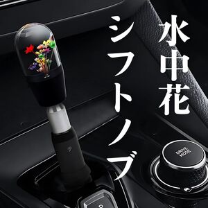 水中花 シフトノブ 当時物 アクセサリー 旧車 汎用 10㎝ ロング ブラック ギア 延長 クリスタル 車 丸型 トラック 軽トラ デコトラ AT MT