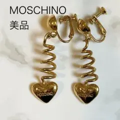 美品 MOSCHINO モスキーノ ハートモチーフ ゴールドバネ イヤリング