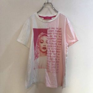 ザラ・ラーソンZara Larsson★H&M/エイチ＆エム 半袖Tシャツ プリント ホワイト白 Mサイズ レディース