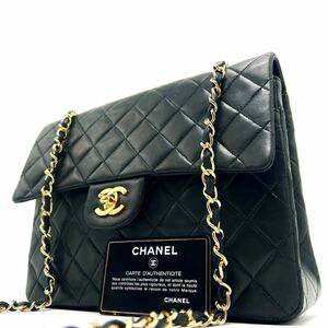 1円 ◎最高級 CHANEL シャネル チェーン ショルダーバッグ マトラッセ ラムスキン ココマーク ブラック レディース 肩掛けトート シール有