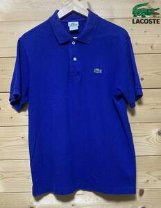 ★24時間以内発送★入手困難品★美中古・ 90s LACOSTE（ラコステ）★ポロシャツ（鹿の子）BLUE サイズ4 JPサイズM相当