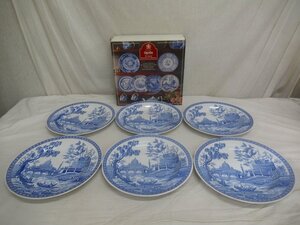 M3879 スポード Spode Blue Room Collection Rome プレート 6枚 径26.5cm