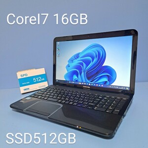 ★最強Corei7★/メモリ16GB/新品SSD512GB/Windows11/T552/58HB/Office2019H&B/ブルーレイ/Webカメラ/東芝/dynabook/TOSHIBA/Bluetooth
