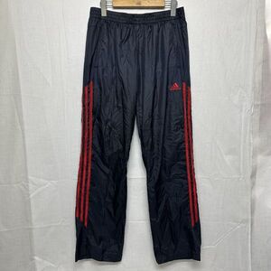 adidas アディダス ロング パンツ ボトム 長 ズボン L 紺 ネイビー ナイロン トレーニング スポーツ ランニング ウエア b20303