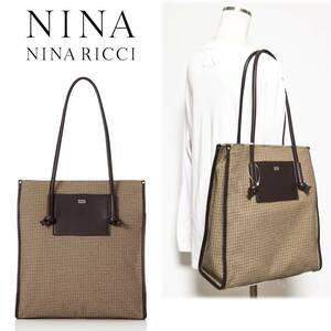 《NINA NINA RICCI ニナ・ニナ リッチ》新品 定価28,600円 アカシア 縦型 千鳥柄トートバッグ A8793