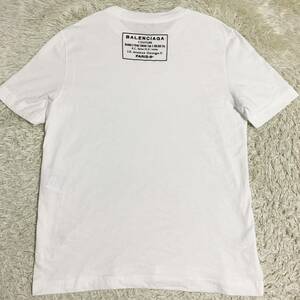 バレンシアガ 【人気デザイン】 BALENCIAGA 半袖 Tシャツ カットソー トップス バックロゴ メンズ ホワイト サイズS