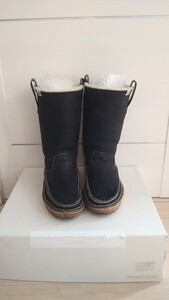 【希少】visvim GRIDWOOD MOC TOE-FOLK BLACK M9.5 V10001401-01 ムートンブーツ