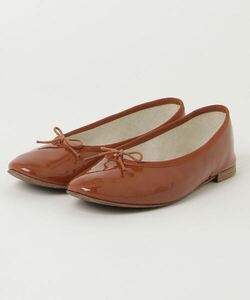 「Repetto」 リボンフラットパンプス 38.5 ブラウン レディース