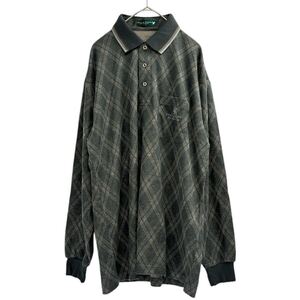 LYLE&SCOTT　メンズ　長袖ポロシャツ　カシミア　ウール　刺ロゴ　L　グレー　新品