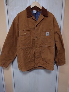 ラスト1着レア カーハートCarhartt チョアコート カバーオール USA製 ビンテージ ダック地 カーハートブラウン