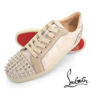 22-23AW◆最新◆クリスチャン ルブタン◆極上テニスニ Seavaste 2 Orlato スタッズ スニーカー 43 カモフラ ベージュ◆christian louboutin