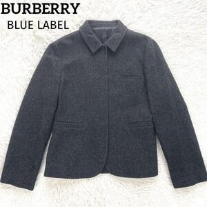 BURBERRY バーバリー ブルーレーベル ウール テーラードジャケット 38 M相当 ダークグレー レディース