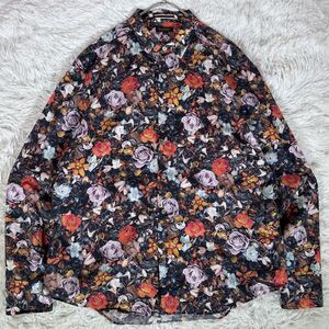 極美品【希少!XLサイズ】Paul Smith COLLECTION ポールスミスコレクション 近年モデル 長袖シャツ 花柄 総柄 プリント マルチカラー