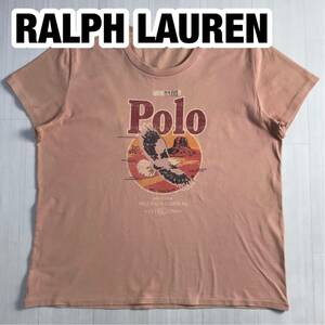 RALPH LAUREN ラルフローレン 半袖Tシャツ 5f サーモン ビッグロゴ プリントTシャツ