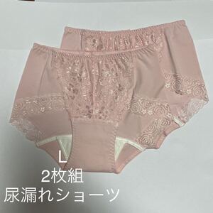 2枚組 L 尿漏れパンツ 20cc 失禁ショーツ 軽失禁 ピンク　テイジン レース 安心ショーツ 女性用 失禁パンツ レディース 婦人