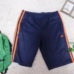 【adidas】短パン(M)紺/オレンジ/スポーツ