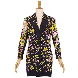 美品 Vintage ジャンニヴェルサーチ GIANNI VERSACE テーラードジャケット ブレザー メデューサ 花柄 シルク 38(S) ce01dr-rm10f13000