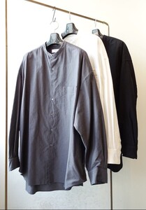 ★22aw Graphpaper Oxford Oversized L/S Band Collar Shirt グラフペーパー バンドカラー 長袖 シャツ サイズF コモリ 中古★ジャンク扱い