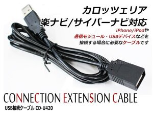 メール便送料無料 USB接続ケーブル カロッツェリア 楽ナビ AVIC-RW300 対応 CD-U420互換 iPhone iPod USBデバイス ハーネス