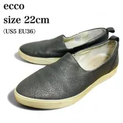 ECCO エコー スリッポンシューズ 革製 22cm ブラック US5