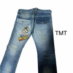 TMT ティーエムティー リメイク デニム　パンツ　定価34650円　　ワッペン