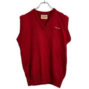 SCHOOL Apparel アクリル ニットベスト セーター キッズ XL レッド Vネック アメリカ製 古着卸 アメリカ仕入 a611-6671