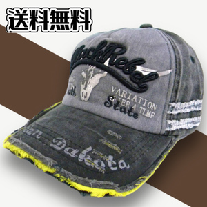★ ヴィンテージデザイン ダメージキャップ 帽子 ★ フリーサイズ 男女兼用 ★ CAP1-2