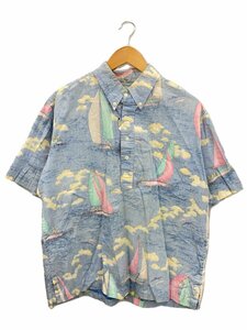 Reyn Spooner◆90s/アロハシャツ/XL/コットン/BLU/総柄