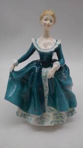 ☆ROYAL DOULTON ロイヤルドルトン フィギュリン Janine H.N.2461 英国製 フィギュア 置物 人形 H09☆