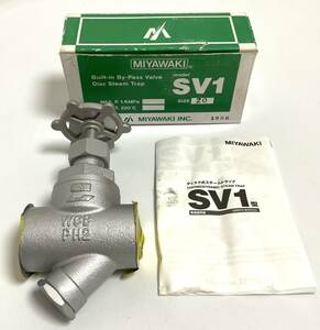 ★未使用品★ MIYAWAKI スチームトラップ SV1 SV1-20A ミヤワキ バイパス弁兼用 ディスク式スチームトラップ ネジ込: 炭素鋼 I230816