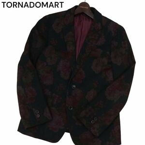 TORNADOMART トルネードマート 花柄 フラワー総柄★ 通年 デニムライク テーラード ジャケット Sz.M　メンズ 日本製　I4T00937_3#O