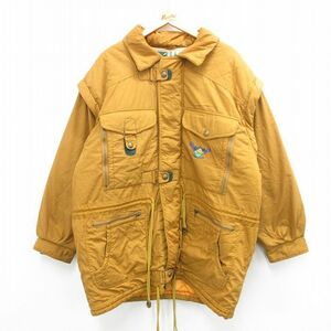 XL/古着 長袖 ジャケット メンズ 90s 大きいサイズ ロング丈 茶系 ブラウン 内側キルティング 23nov24 中古 アウター 2OF