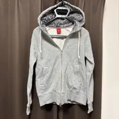 Tommy girlグレー ロゴ裏起毛ジップパーカー　グレー