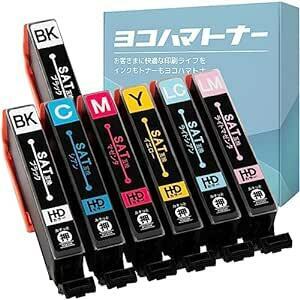 【横トナ】エプソン(EPSON)用 SAT サツマイモ 互換インク 6色セット+ ブラック 1本 SAT-6CL互換 ＜残量検知対