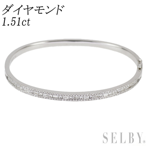 K18WG ダイヤモンド バングル 1.51ct 新入荷 出品1週目 SELBY