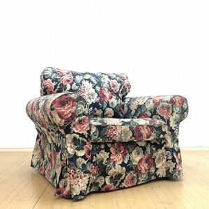 □IKEA イケア EKTORP エークトルプ パーソナルチェア Lingbo マルチカラー フローラル 1人掛けソファ 1Pソファ 花柄 クラシック 名古屋