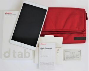 docomo Huawei dtab Compact d-01J Gold 判定〇 SIMロック解除済 タブレットケース付き 中古良品◎4093-2