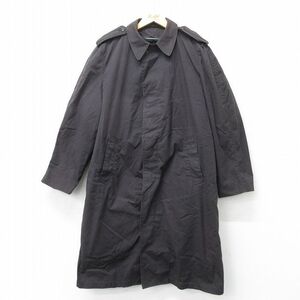 XL/古着 長袖 ミリタリー ステンカラー コート メンズ 80s ロング丈 黒 ブラック 内側ボア 23nov30 中古 アウター