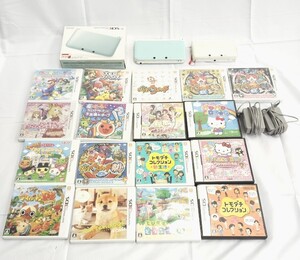 R-02083 Nintendo 3DS LL ミントホワイト 3DS ホワイト ゲームソフト17点 まとめ売り 通電確認済 スマブラ 妖怪ウォッチ ゲーム機 10