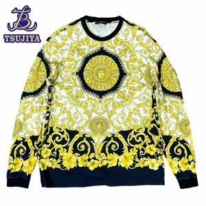 VERSACE ヴェルサーチ　ロングTシャツ　黒金　A81876　#S　メンズ　中古AB【辻屋質店A2777】